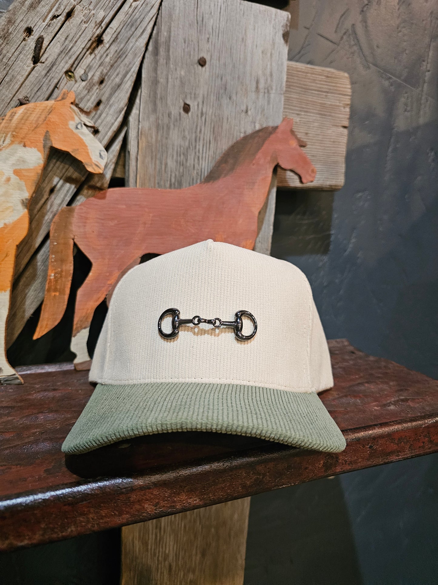 Two Tone Corduroy Snaffle Bit Trucker Hat