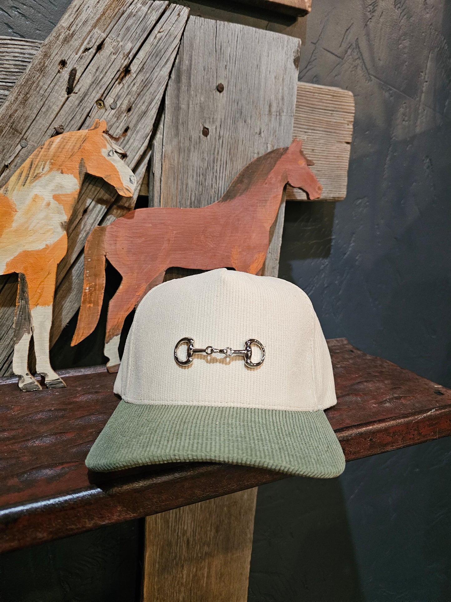 Two Tone Corduroy Snaffle Bit Trucker Hat