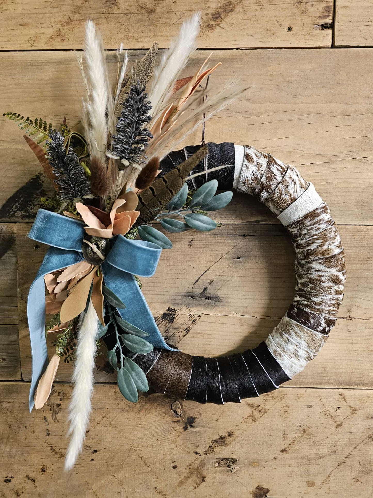 PRE-ORDER Patchwork Cowhide Wreath