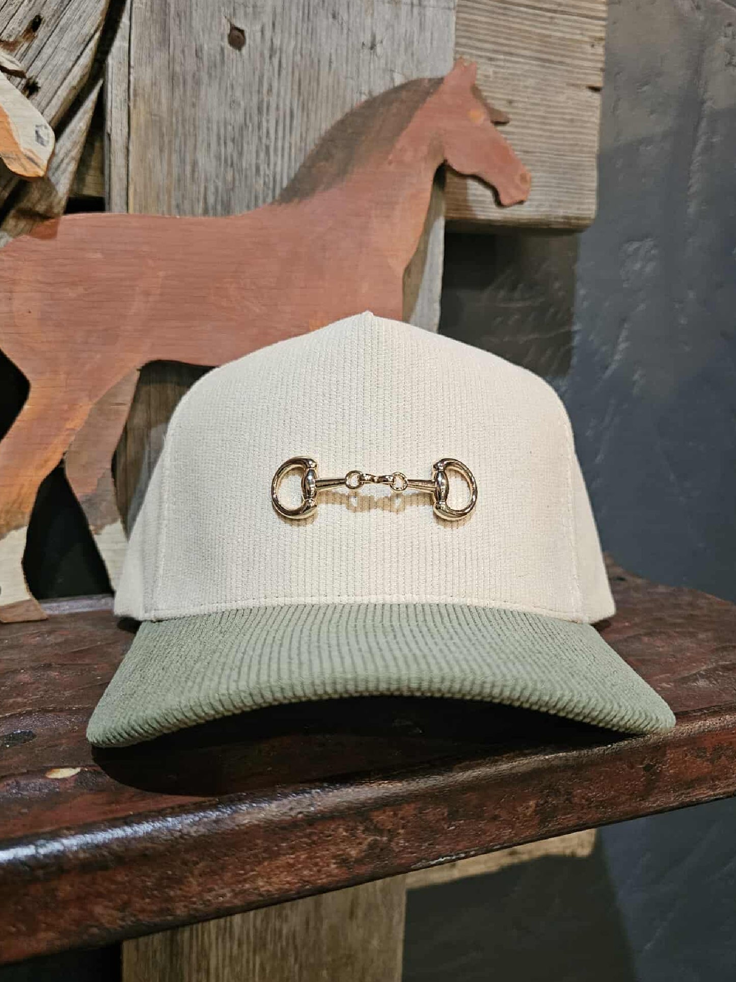 Two Tone Corduroy Snaffle Bit Trucker Hat