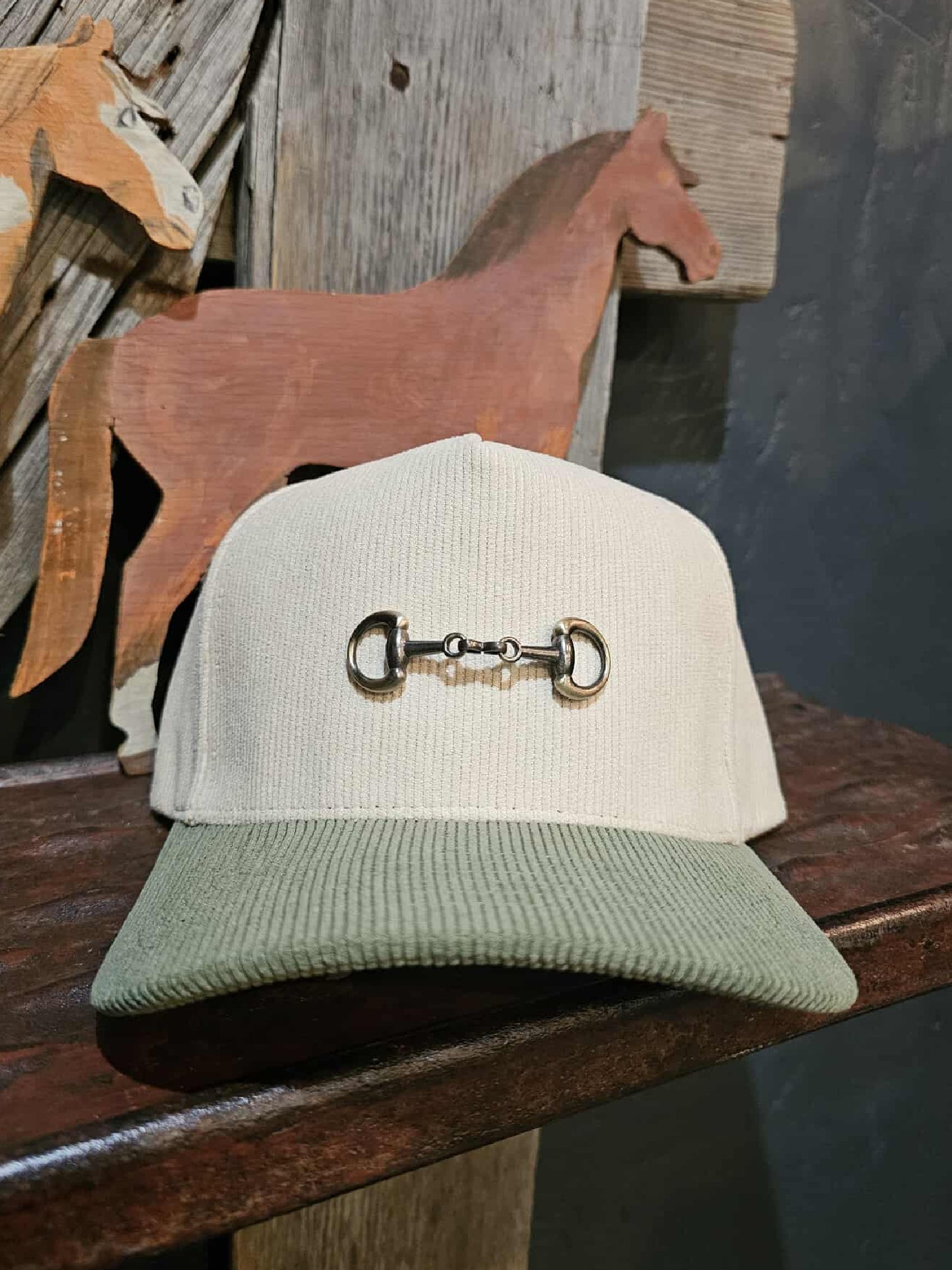 Two Tone Corduroy Snaffle Bit Trucker Hat