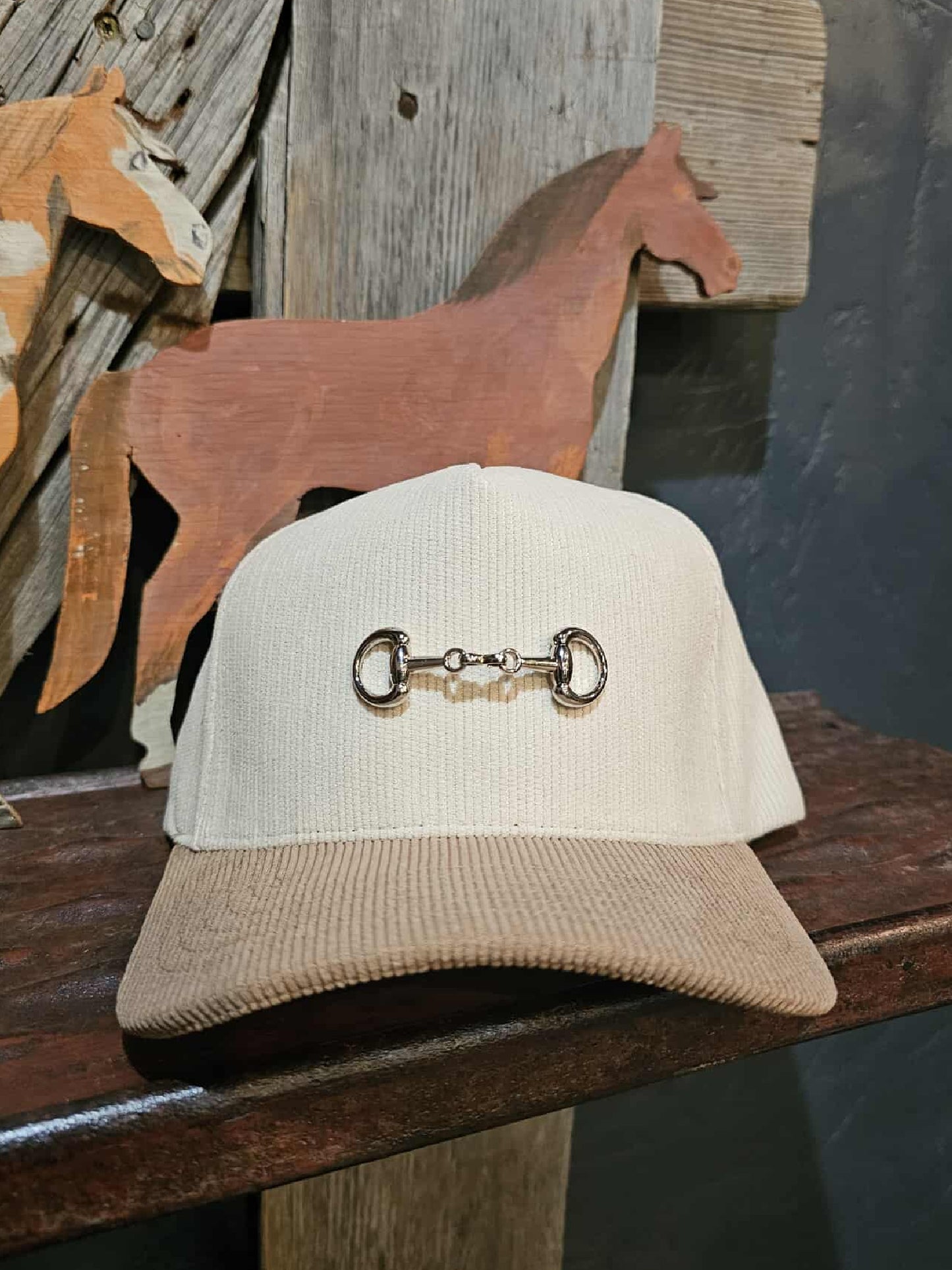Two Tone Corduroy Snaffle Bit Trucker Hat