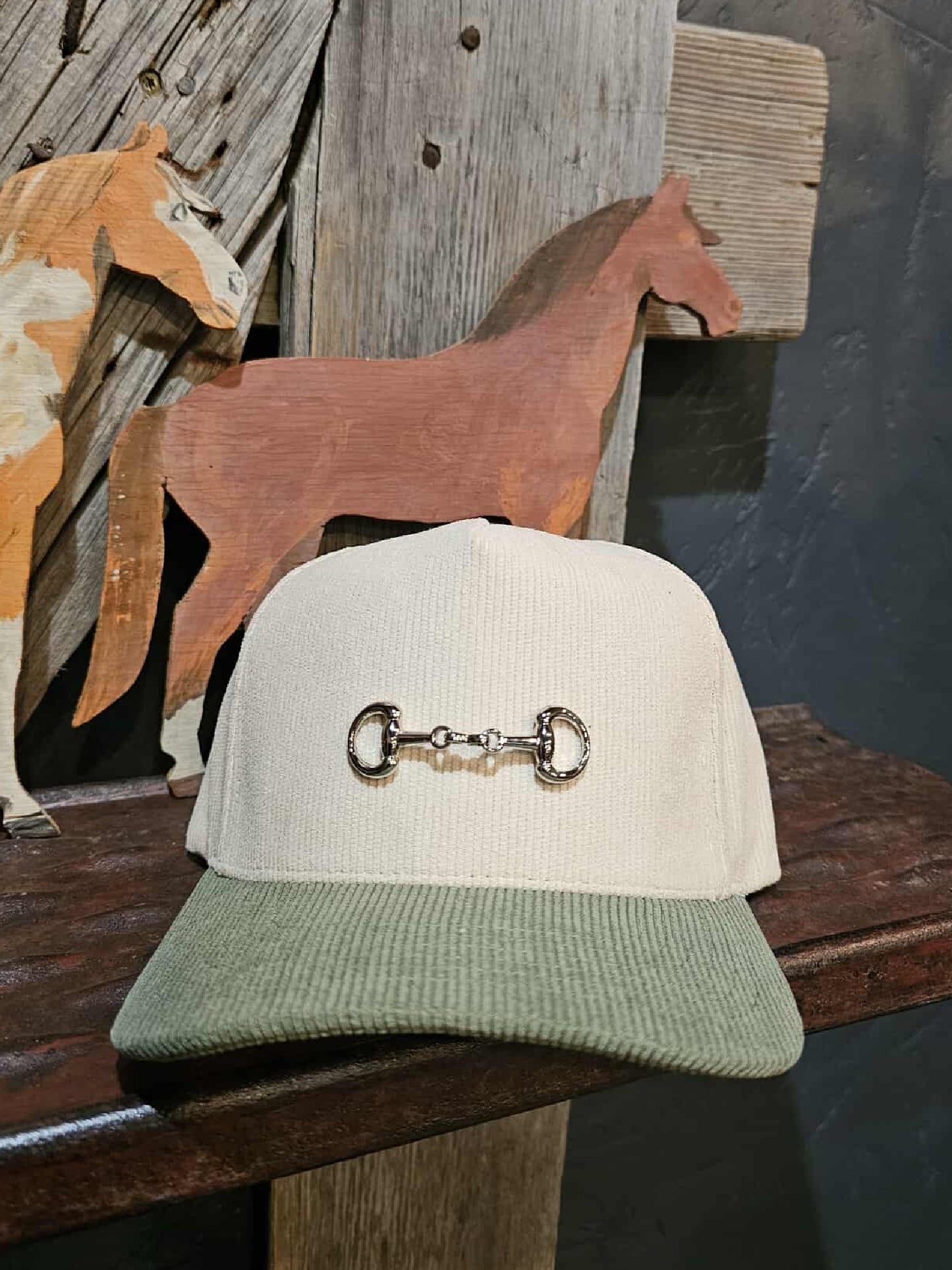 Two Tone Corduroy Snaffle Bit Trucker Hat