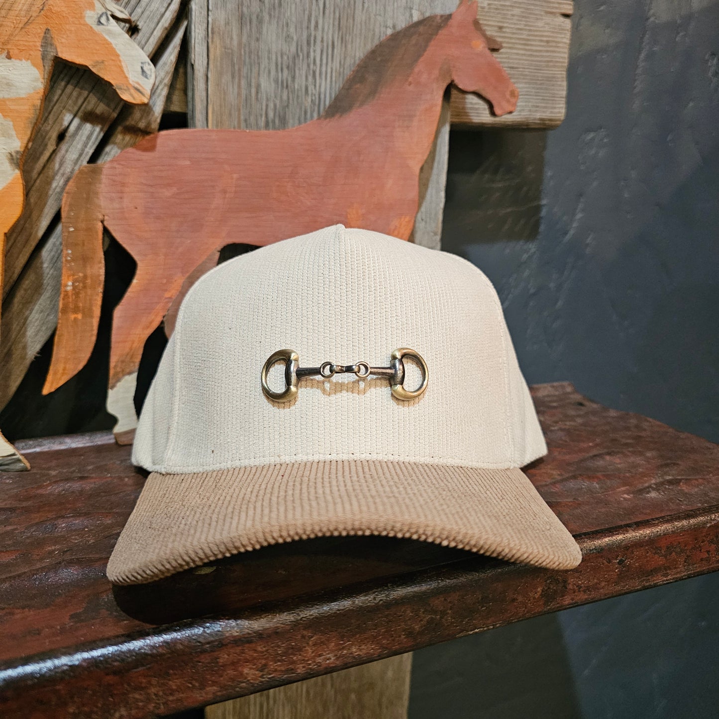 Two Tone Corduroy Snaffle Bit Trucker Hat