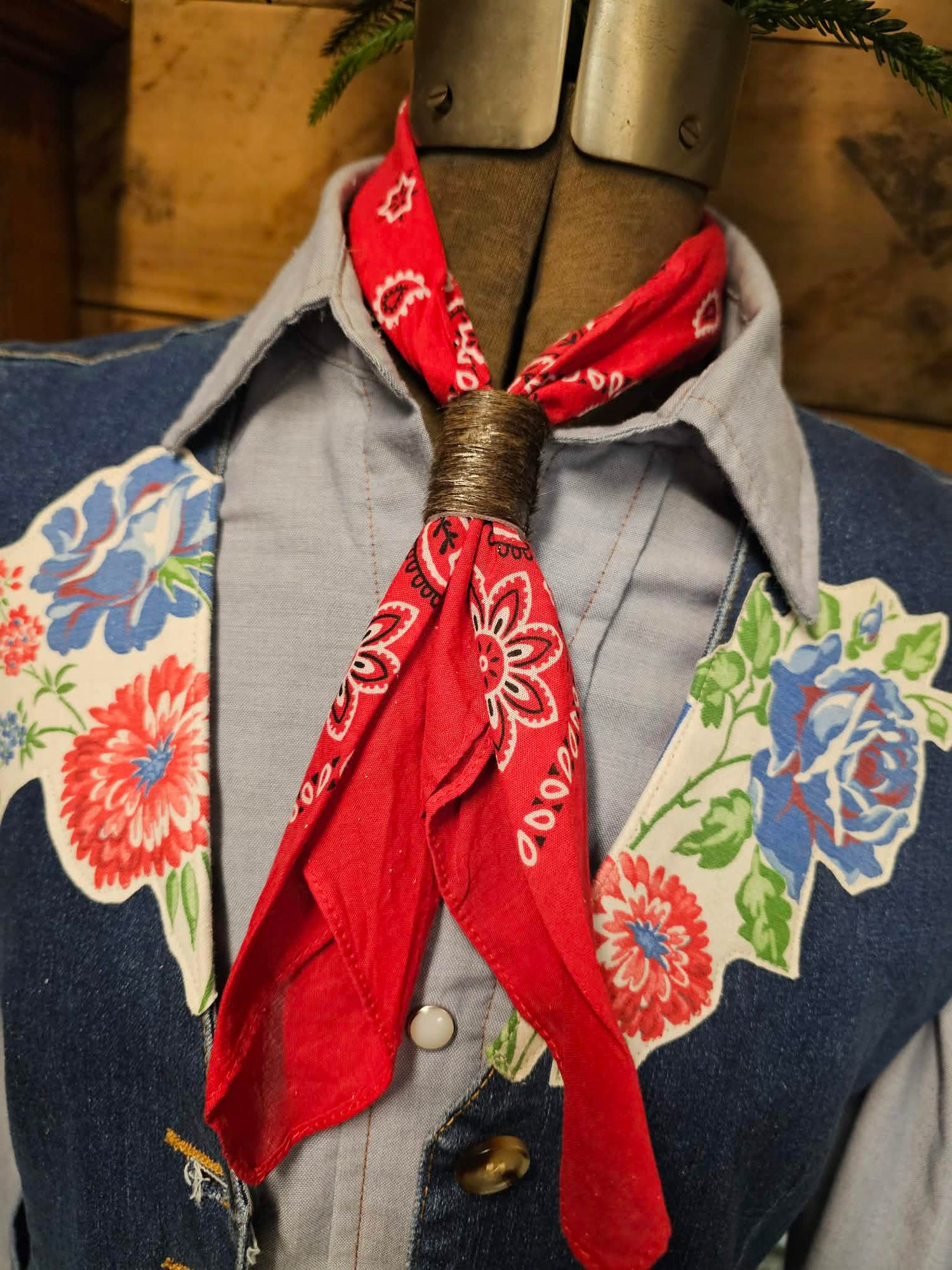 Hand-Dyed Bandanas with Leather Slides