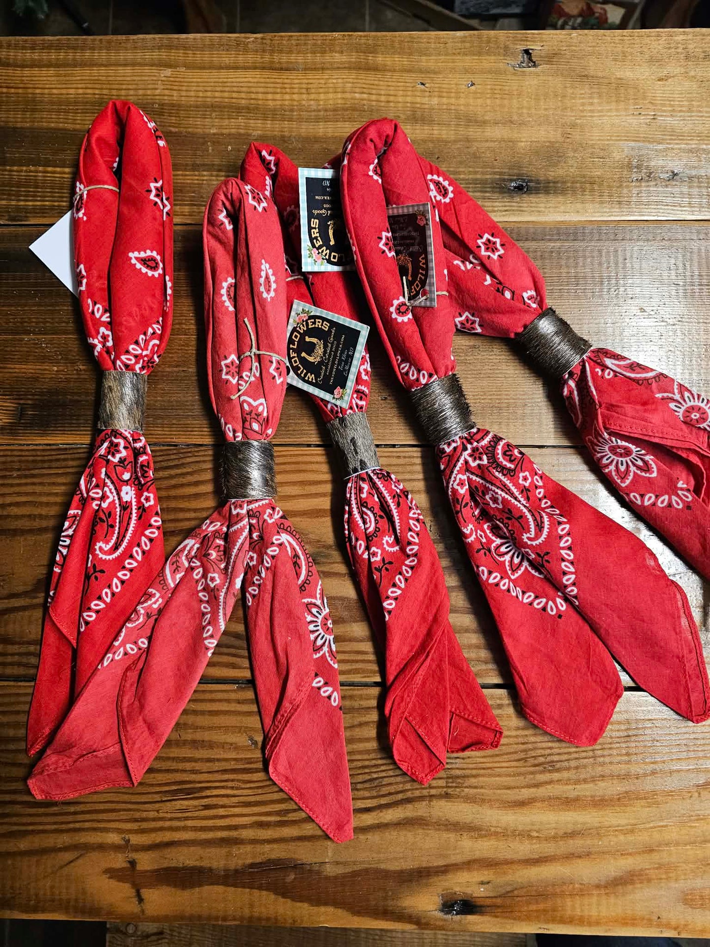 Hand-Dyed Bandanas with Leather Slides